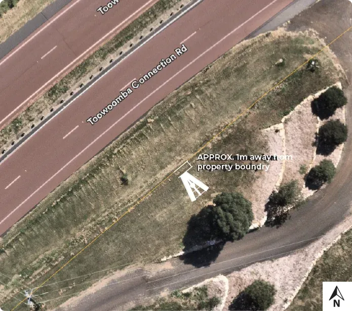 Strategic view of the Range Gateway Billboard site at Withcott near the highway gateway.